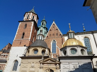 Romantic Wawel Castle cathedral in Europe